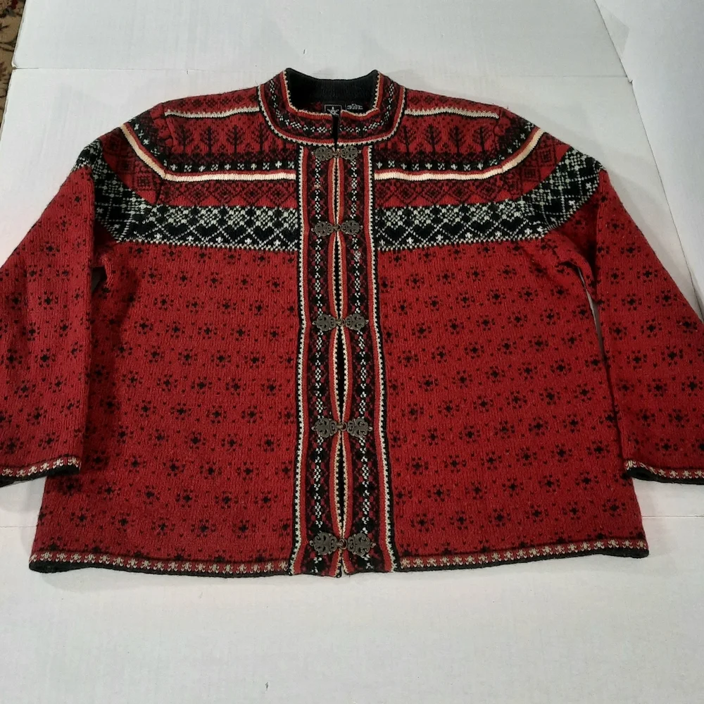 Skyr Wool Fair Isle Cardigan Sweater - Picture 3 of 8